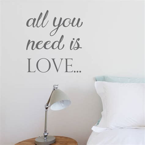 All You Need Is Love Wall Sticker Quote By Nutmeg Wall Stickers