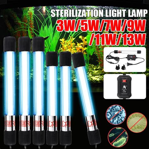 Aquarium Clean Lightuv Light Sterilization Lamp Waterproof Submersible