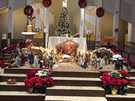 Christmas Eve Mass Church Christmas Decorations Christmas Nativity