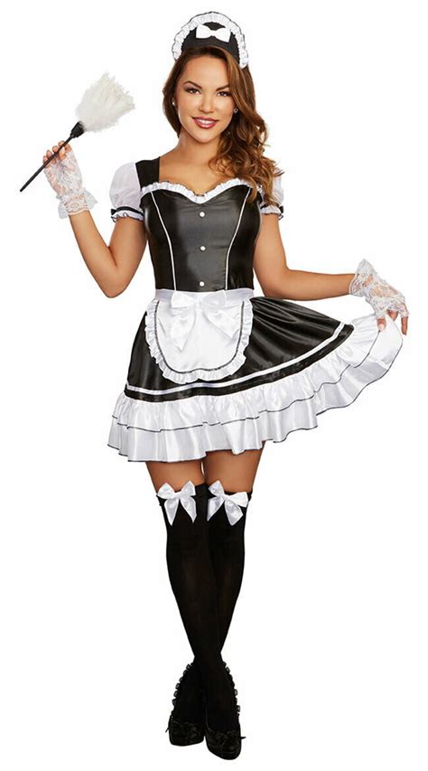 Dreamgirl Keep It Clean Adult Womens Costume Sexy French Maid Satin Dress Sm Xl Walmart Canada