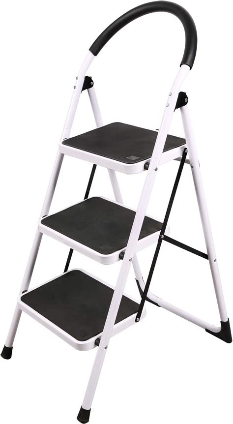 Redcamp Folding Step Ladder 3 Step Sturdy Heavy Duty Step Ladder With