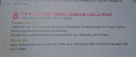 Thermal water as a hero ingredient. wo men mei li: T.E.N Cremorlab Mineral Treatment Essence ...