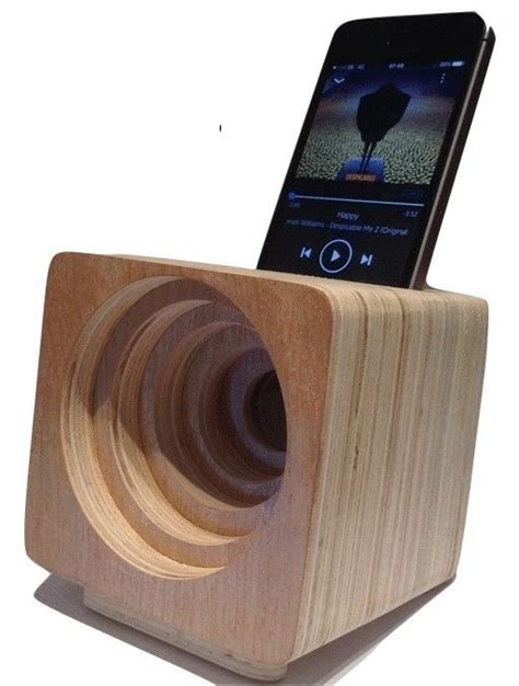 The speaker is comprised out of three layers. Handmade Wooden Mobile Phone Acoustic Speaker - Natural Finish | Phone speaker diy, Wooden ...
