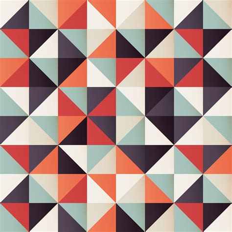 Geometric Seamless Pattern With Retro Triangles 694132 Vector Art At