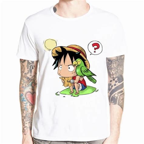 One Piece T Shirt Luffy And Green Parrot Official Merch One Piece Store