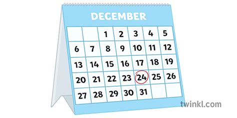 December 24 Calendar Illustration Twinkl