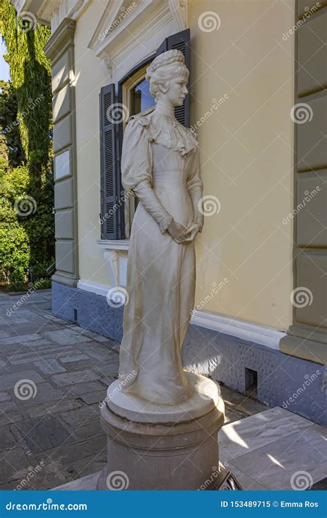 A Statue Of Empress Sissi At Her Palace In Gastouri On Corfu Greece