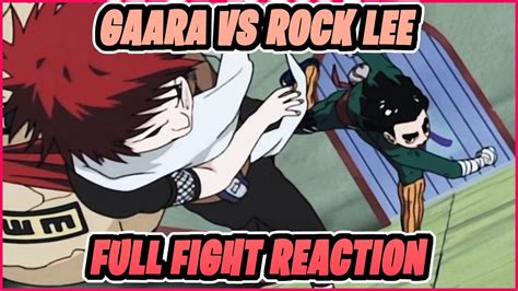One Of The Best Anime Fights In Naruto In Anime History Gaara Vs Rock Lee Full Fight Reaction