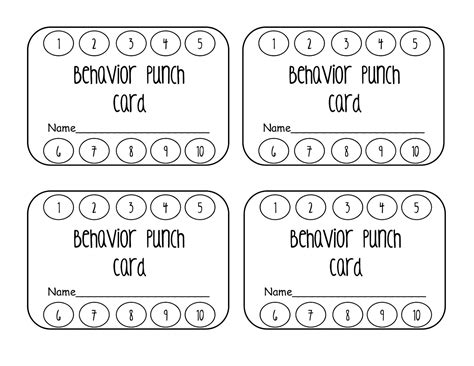 editable free printable punch card template