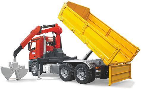 Bruder Mb Arocs Construction Truck With Crane Clamshell Buckets And