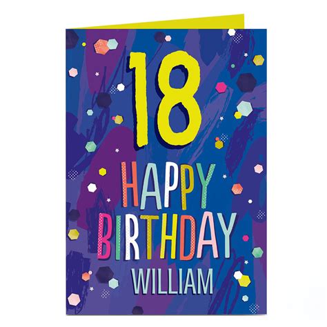 Buy Personalised Any Age Birthday Card Happy Birthday Blue For Gbp 4