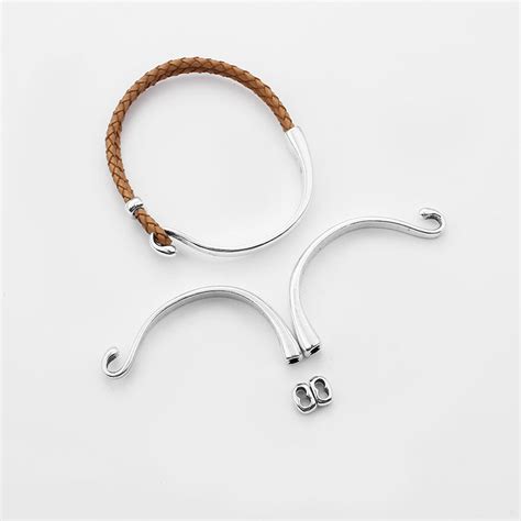 Sets Antique Silver Hook Clasp Half Cuff Bracelet Findings Etsy Uk