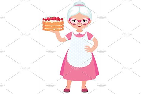 Grandmother Holding A Homemade Cake Creative Daddy