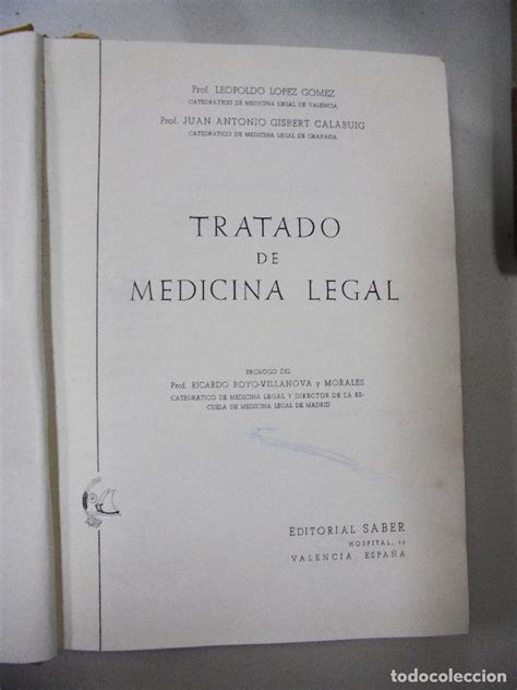 Tratado De Medicina Legal L Lopez Ja Gisbe Comprar Libros De