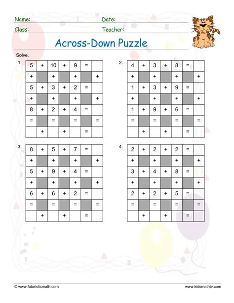 Free Math Puzzles Worksheets Pdf Printable Math Zone For Kids