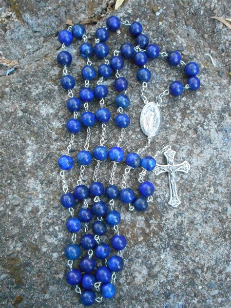Sterling Silver Lapis Lazuli Rosary Handmade Free Shipping Etsy