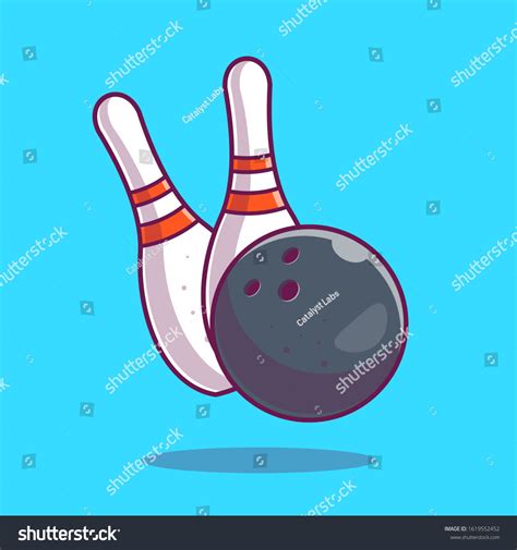 Bowling Ball Bowling Pins Cartoon Vector Stock Vector Royalty Free 1619552452 Shutterstock