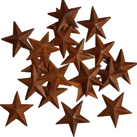Small Metal Star Ornaments 1 Inch Barn Star Crafts Art Decor Mini