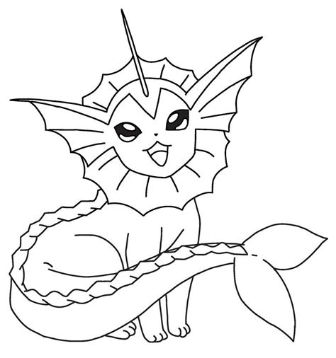 Vaporeon 7 Coloring Page Anime Coloring Pages