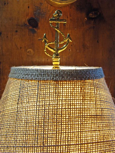 12 Inch Burlap Lamp Shade Skipjack Nautical Wares