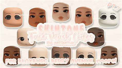 New Skin Tone Face Mask Codes For Bloxburg And Berry Avenue Pt7 Roblox