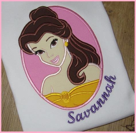 Items Similar To Disney Princess Belle Princess Applique Embroidery