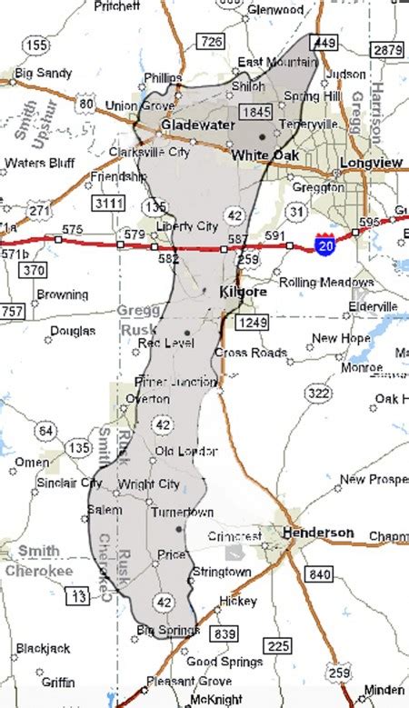 Deep East Texas County Map
