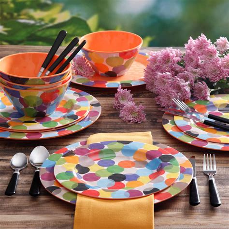 Laguna Gallery Splash 12 Piece Melamine Dinnerware Set Walmart Com