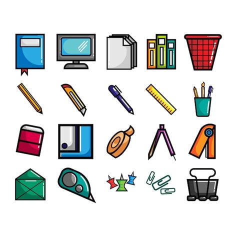 Premium Vector Stationary Icon Collection