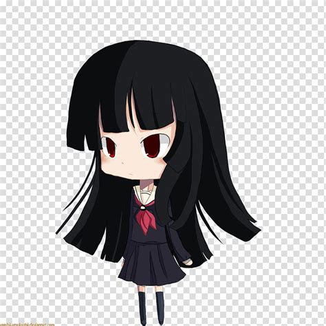 Chibi Enma Ai Black Haired Girl Anime Character Transparent Background Png Clipart Pngguru