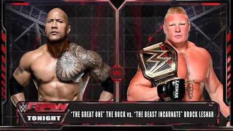 Wwe Raw 14 The Rock Vs Brock Lesnar Wwe Raw Full Match Hd Youtube