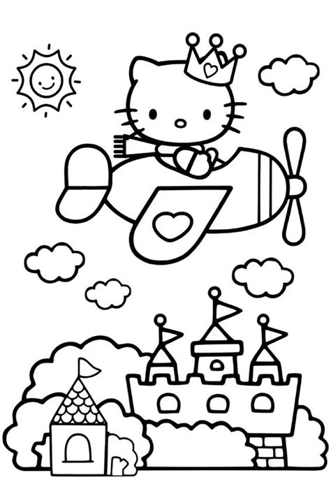 See the category to find more printable coloring sheets. hello-kitty-plane.jpg (567×850) | Hello kitty colouring pages, Kitty coloring