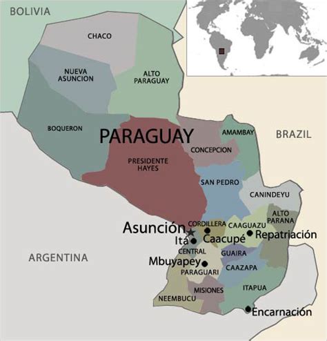 Paraguay Mapas Y Departamentos Del Paraguay