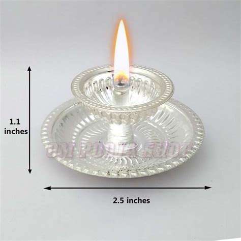 Pooja T Diya In Pure Silver Get Online Usa Uk From Om Pooja Shop