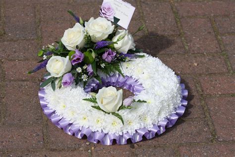 Funeral Flowers Tribute Purple Lilac And White Funeral Flowers