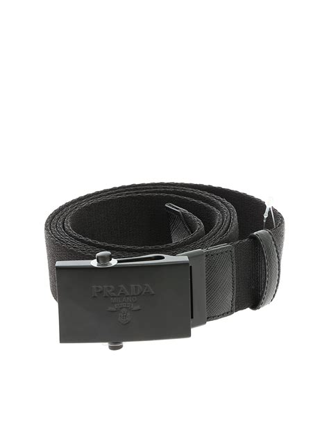 Prada Leather Black Ribbon Belt With Logo Lyst