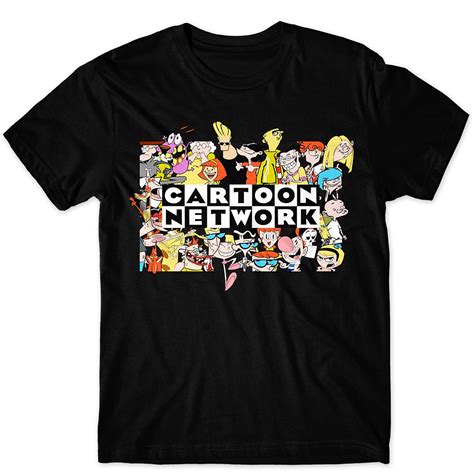 Cartoon Network Logo Throwback Classic T Shirt Small Black Clothing And Accessories