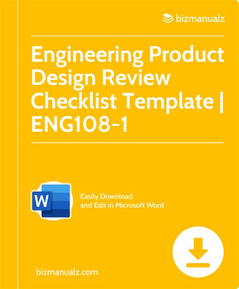 Engineering Product Design Review Checklist Template Word