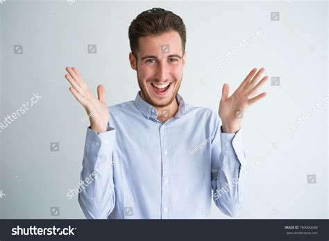 Portrait Excited Businessman Clapping Hands Stock Photo 789060688
