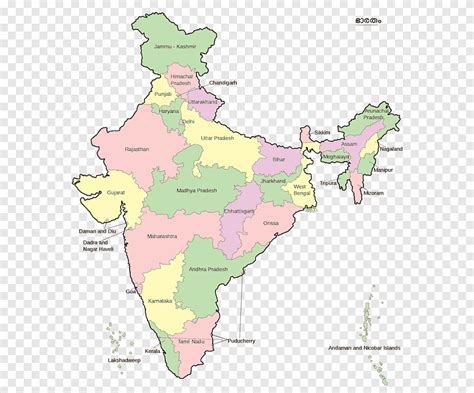 Stany I Terytoria Indii Mapa Polityczna Mapa Indyjska Podział