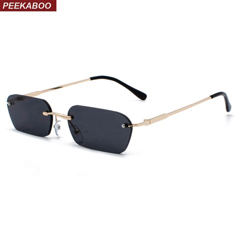 Price History And Review On Peekaboo Rimless Rectangle Sunglasses Women