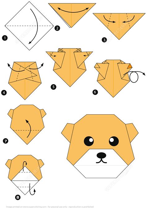 Hoe Je Een Origami Berenkop Maakt Stap Voor Stap Instructies Papercraft