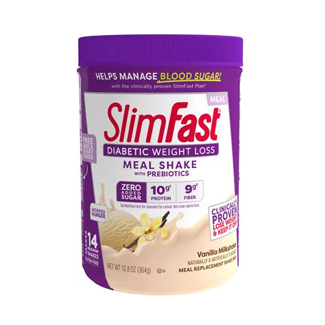 Slimfast Diabetic Meal Replacement Shake Mix Vanilla Milkshake 128