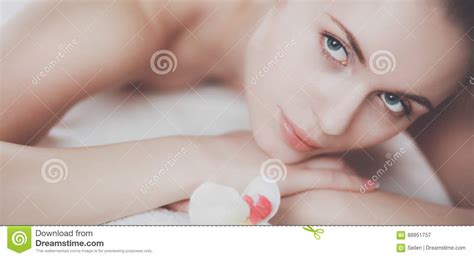 Beautiful Young Woman Getting Spa Massage Lying On Salon Stock Image Image Of Human Massage