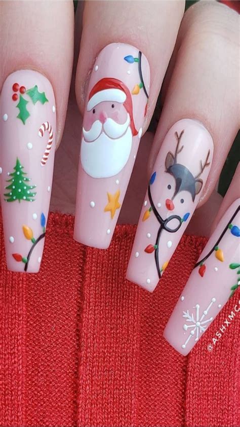 30 Best Christmas Nails 2021 That You Can Do At Home Candy Cane Nails
