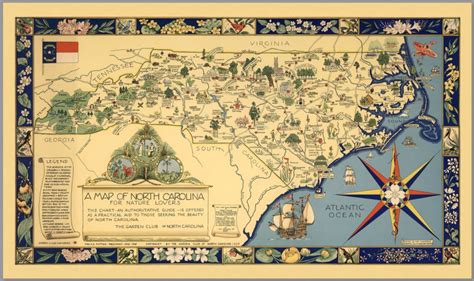 An Old Map Of North Carolina