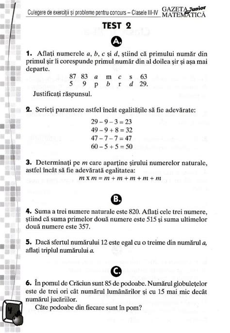 Teste Matematica Clasa 1 Cu O Necunoscuta