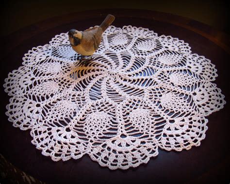 Crochet Doily In Whitepinwheels And Pineapples With Etsy Doily