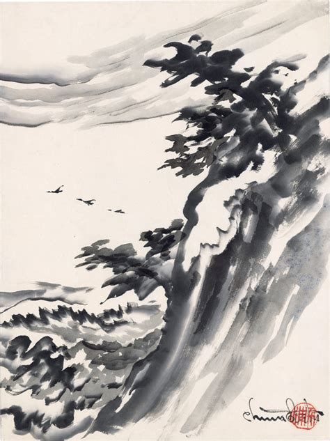 obata sea cliff and pines at point lobos california sold egenolf gallery japanese prints