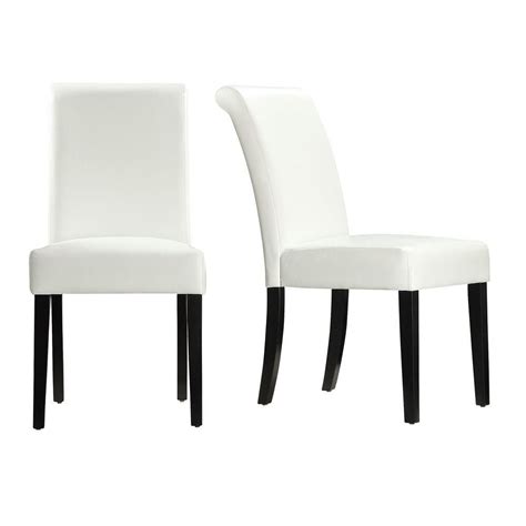 Homesullivan Fairfield White Faux Leather Dining Chair Set Of 2 White